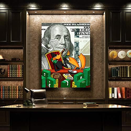 אמנות קיר מעוררת השראה '10x' אינקטוויטיבית | הדפס בד ברווז כסף | עיצוב מוטיבציוני לחדר שינה, סלון ומשרד